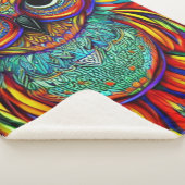 Colorful Owl Sherpa Blanket Deken (3/4)