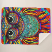 Colorful Owl Sherpa Blanket Deken (Voorkant (horizontaal))