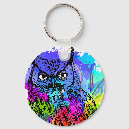 Colorful Owl Sleutelhanger (Voorkant)
