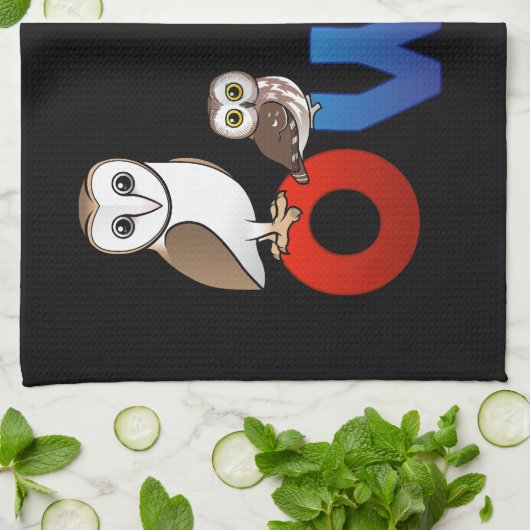 Colorful Owl Theedoek (Gevouwen)