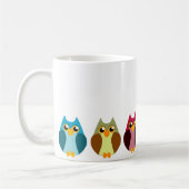 Colorful Owl Trio Koffiemok (Links)