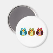 Colorful Owl Trio Magneet (Voorkant / Achterkant)