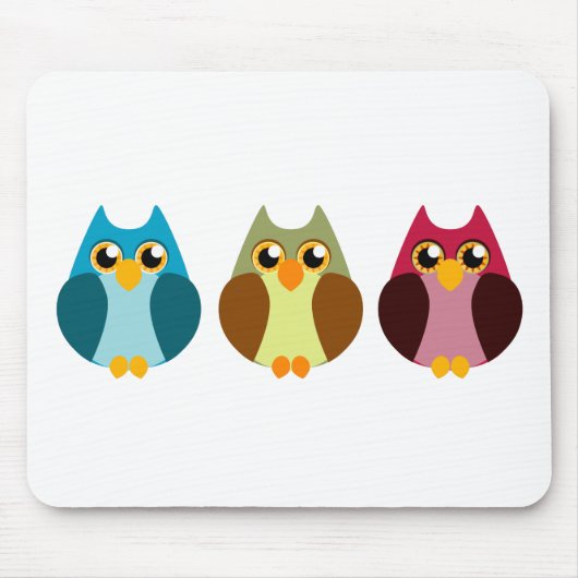 Colorful Owl Trio Muismat (Voorkant)