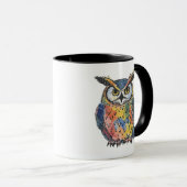 Colorful Owl Watercolor Mok (Voorkant rechts)