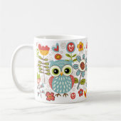 Colorful Owls and Flowers Happy Mok (Links)