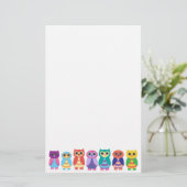 Colorful Owls Briefpapier (Staand voorkant)