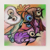 Colorful Owls Puzzle Fun Painting Legpuzzel (Horizontaal)