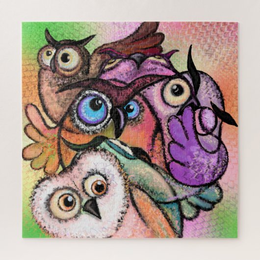 Colorful Owls Puzzle Fun Painting Legpuzzel (Verticaal)