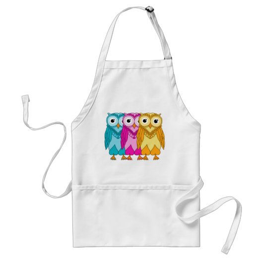 Colorful Owls Standaard Schort (Voorkant)