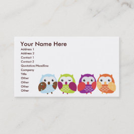 Colorful Owls Visitekaartjes
