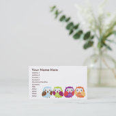 Colorful Owls Visitekaartjes (Staand voorkant)