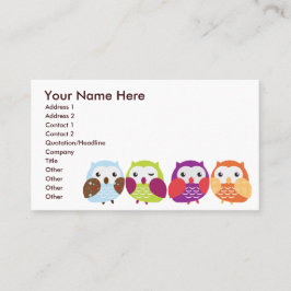 Colorful Owls Visitekaartjes