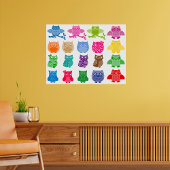 Colorful Owls Wise Birds Poster