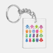 Colorful Owls Wise Birds Sleutelhanger (Voorkant Links)