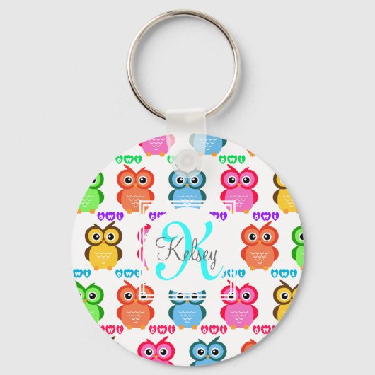 Colorful Own Monogram Sleutelhanger (Voorkant)