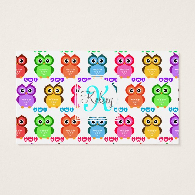 Colorful Own Monogram Visitekaartjes (Achterkant)