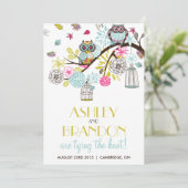 Colorful Ownership & Falling Leaves Wedding Invita Kaart (Staand voorkant)