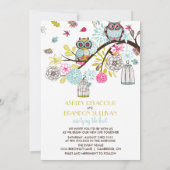 Colorful Ownership & Falling Leaves Wedding Invita Kaart (Achterkant)
