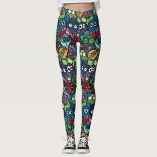Colorful Ownership Reading Cute Seamless Pattern Leggings