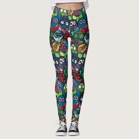 Colorful Ownership Reading Cute Seamless Pattern Leggings (Voorkant)