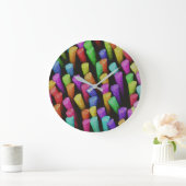 Colorful Paars Aqua Yellow Colour Chalk Crayons Grote Klok (Huis)