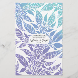 Colorful Paars Blue Leafy Design Soap Wrap Paper