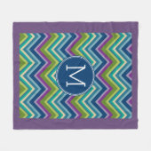 Colorful Paars Chevron Pattern - Aangepast monogra Fleece Deken (Voorkant (Horizontaal))