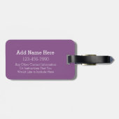 Colorful Paars Floral Pattern Custom Monogram Bagagelabel (Achterkant horizontaal)