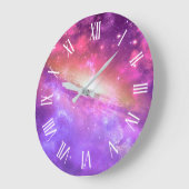 Colorful Paars Galaxy Artwork | Wandklok (Hoek)