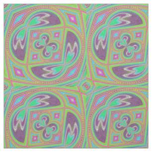 Colorful Paars Green Pink Kaleidoscope Print Stof