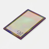 Colorful Paars monogram 4x6 Post It Notes (Schuin)