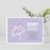 Colorful Paars Neutral Baby Sprinkle Invitation Kaart (Staand voorkant)