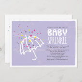 Colorful Paars Neutral Baby Sprinkle Invitation Kaart (Voorkant / Achterkant)
