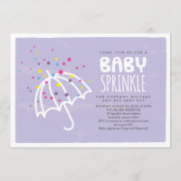 Colorful Paars Neutral Baby Sprinkle Invitation
