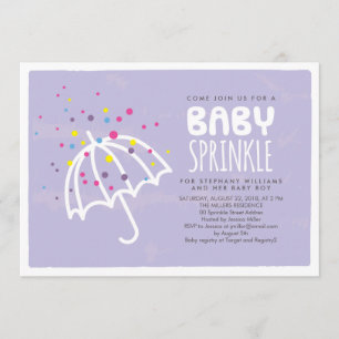 Colorful Paars Neutral Baby Sprinkle Invitation Kaart