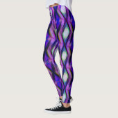 Colorful Paars Pink Green Artsy Waterverf Leggings (Links)