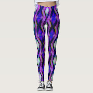 Colorful Paars Pink Green Artsy Waterverf Leggings