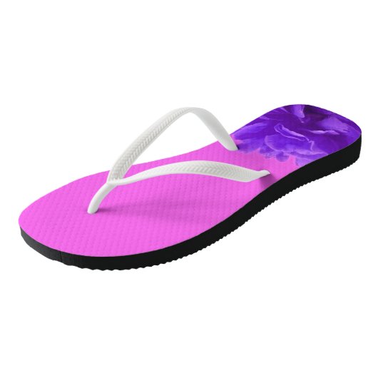 Colorful Paars Raspberry Floral Teenslippers (Schuin)