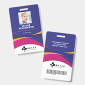 Colorful Paars stromend design Medische id & Logo Badge (Voor- en achterkant)