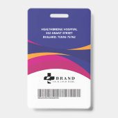 Colorful Paars stromend design Medische id & Logo Badge (Achterkant)