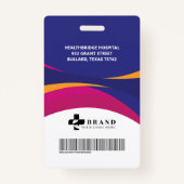 Colorful Paars stromend design Medische id & Logo Badge (Achterkant)