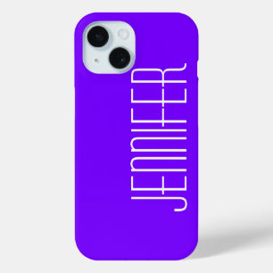 Colorful Paars & White, minimalistisch, Jumbo Name iPhone 15 Case