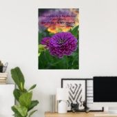 Colorful Paars zinnia flower inspirerend quote Poster (Thuiskantoor)