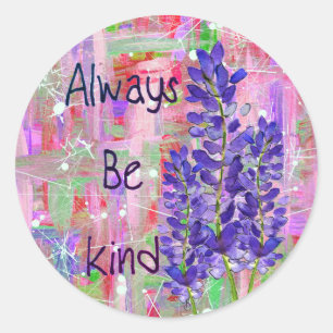 Colorful Paarse Lupine Flowers with Words Stickers