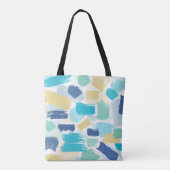 Colorful Paint Brush Strokes and Yellow Monogram Tote Bag (Achterkant)