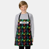 Colorful Paint Handprint All-Over Print Apron Schort (Gedragen)