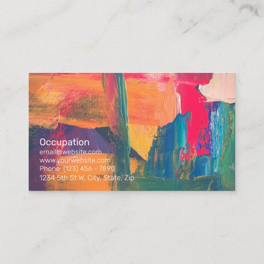 Colorful Paint Professional-Visitekaartje Visitekaartje (Achterkant)