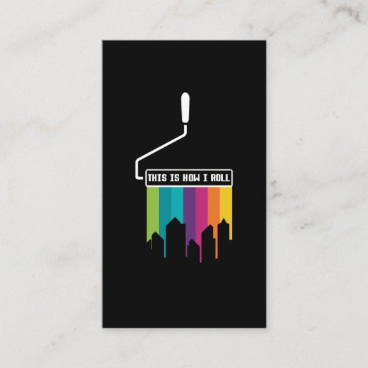 Colorful Paint Roller LGBT Funny Painting Visitekaartje (Voorkant)