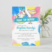 Colorful Paint Sip Herhaal Bachelorette Party Kaart (Staand voorkant)