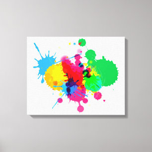 Colorful Paint Splash Canvas Afdruk